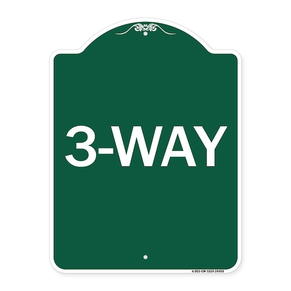 Signmission Designer Series Sign-3-Way, Green & White Aluminum Architectural Sign, 18" x 24", GW-1824-24408 A-DES-GW-1824-24408 - main